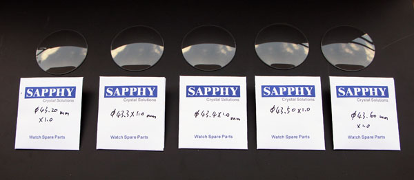 Fickurskristaller 43,2 mm / 43,3 mm / 43,4 mm / 43,5 mm / 43,6 mm Fickur mineralglass