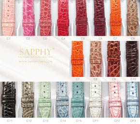 Farben der SAPPHY Alligator Uhrenarmbänder