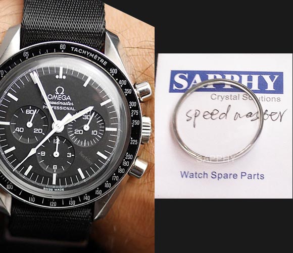 Safirkristall for Omega Speedmaster