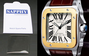 Cartier Santos 100 W2020007 ремонт сапфир кристал