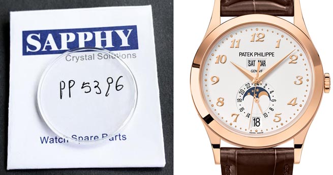 Patek Philippe 5396 saffierkristallen repareren