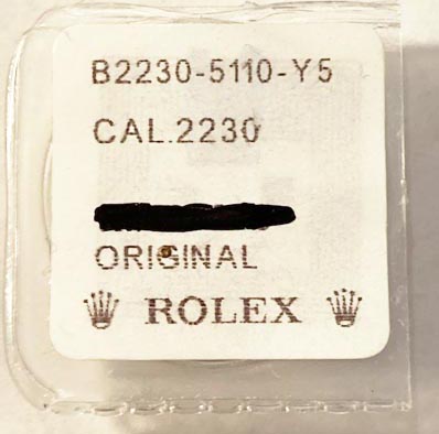 Rolex Cal. 2230-5110, screw for: barrel bridge, train wheel bridge, balance bridge, automatic device bridge and device module. NOS