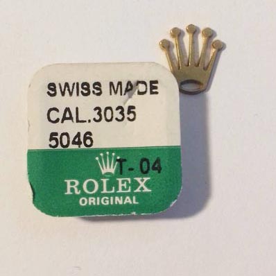 Rolex Cal. 3035-5046, roda horária com dentes duplos.