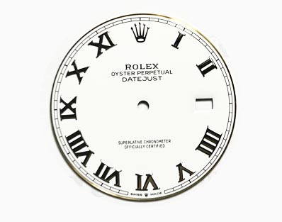 Rolex Datejust Dial, White with roman numerals for ref 126334 and 126300 (K2-R7-2)