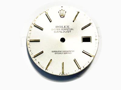 Rolex Datejust dial. Silver. Fits ref 16013, 16233, 16203 and 16018. (K2-R4-1)
