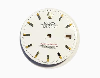 Rolex Datejust Turn-O-Graph dial, White. For ref 116263 and 116261. (K1-R1-3)