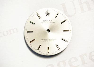 Rolex Oyster Perpetual Dial, Silver with gold markers. For Ref 14203-14208-14233-14238. (K1-R9-2)