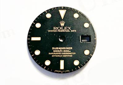 Rolex Submariner Date dial, matte black, For ref 16613 and 16618. (K1-R4-3)