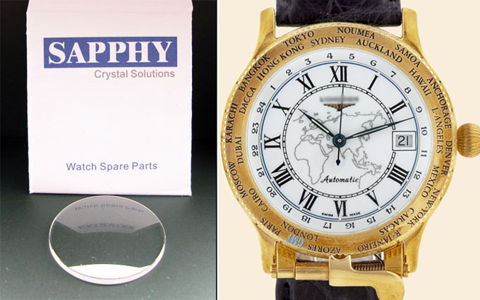 Longines cristaux de saphir remplacement L2.708, L2.642, L2.643, L4.708, L4.709, L2.676, L2.628, L4.705, L4.205